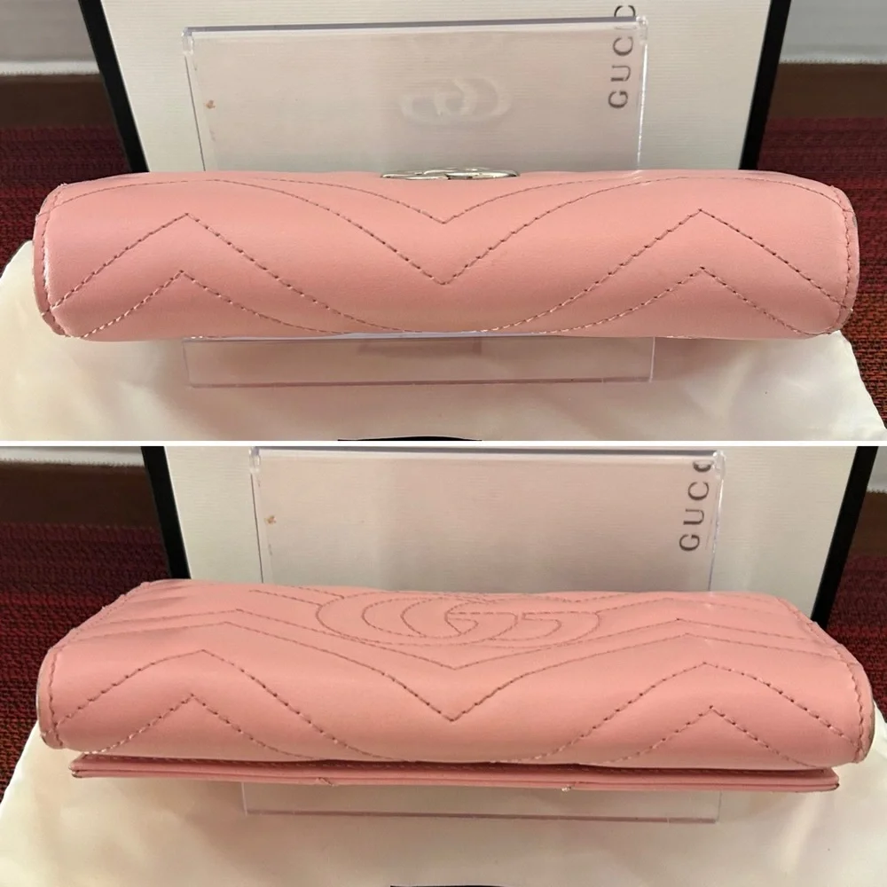 Gucci GG Pink Marmont Wallet w/Chain - Picture 6 of 16